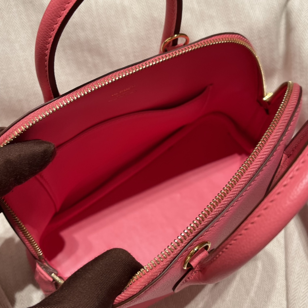 에르메스 미니 볼리드18 립스틱 금장 염소가죽